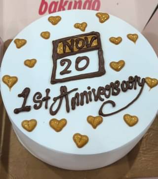 Golden Hearts Anniversary Cake