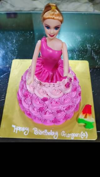 Cream Fantasy Barbie Cake