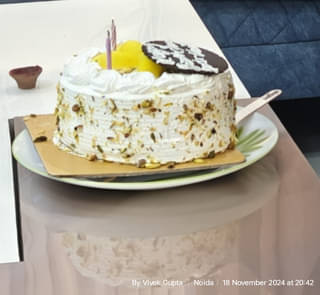 Rasmalai Pista Whipped Cream Cake