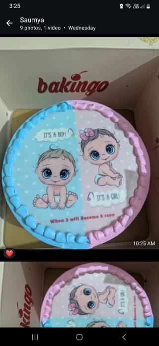 Pink N Blue Baby Shower Theme Cake