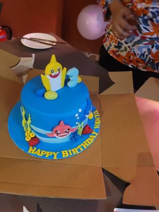 Baby Sharks Spark Fondant Cake