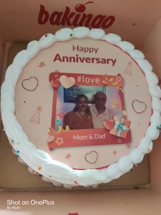 Creamy Photo Anniversary Cake