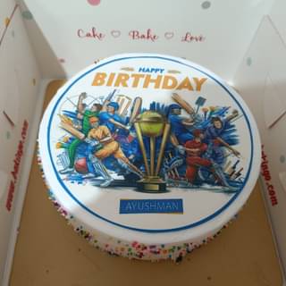 Chic Cricket Photo Cake