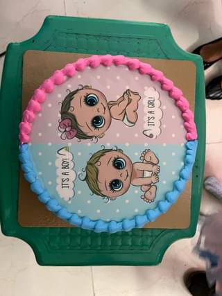 Pink N Blue Baby Shower Theme Cake