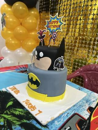 The Batman Two Tier Fondant Birthday Cake