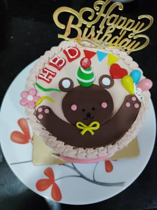 HBD Cutesy Teddy Cream Cake