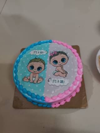 Pink N Blue Baby Shower Theme Cake