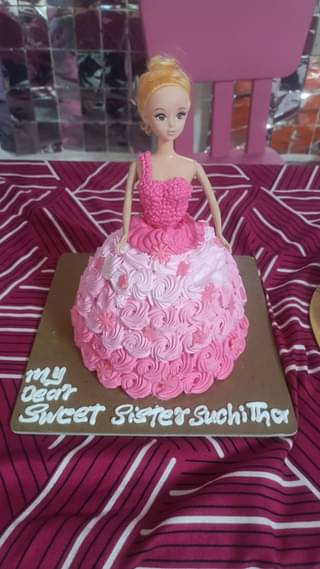 Cream Fantasy Barbie Cake