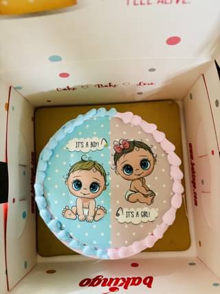 Pink N Blue Baby Shower Theme Cake