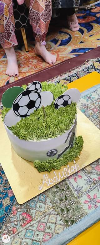 Soccer Theme Cream Cake