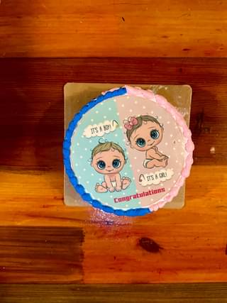 Pink N Blue Baby Shower Theme Cake