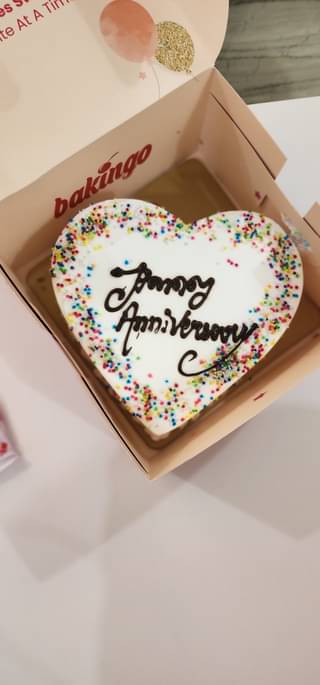 Heart Shaped Pineapple Sprinkled Cake