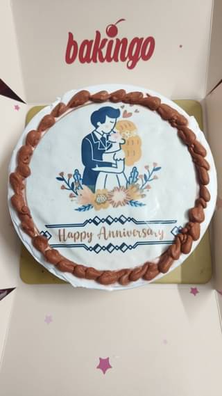 Couple Anniversary Photo Cake