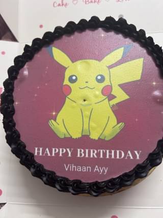 Choco Red Velvet Birthday Pikachu Cake