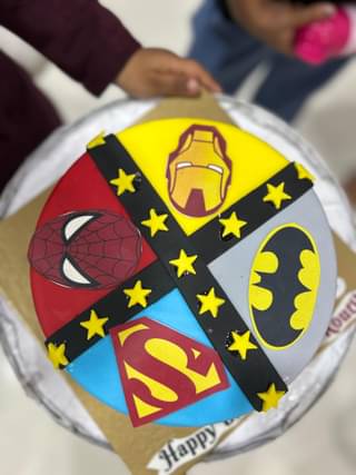 Superheroes United Theme Cake