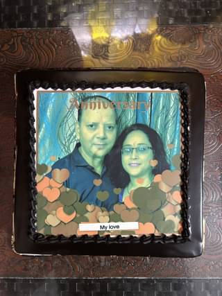 Anniversary Photo Cake Square Shape