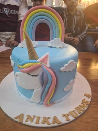 Vibrant Rainbow Unicorn Cake