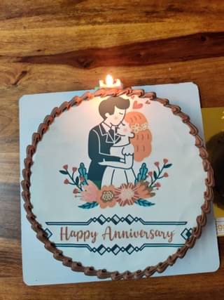 Couple Anniversary Photo Cake