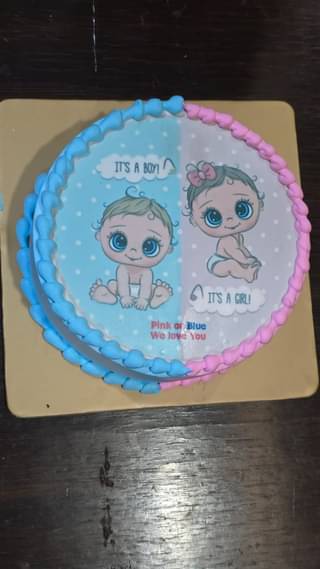 Pink N Blue Baby Shower Theme Cake