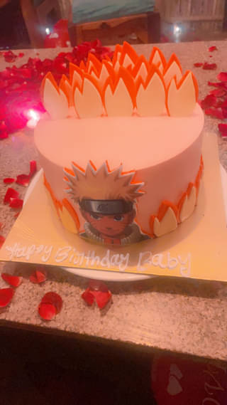 Flaming Naruto Cake