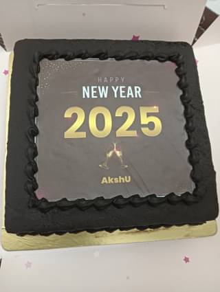 New Year 2025 Delicious Photo Cake