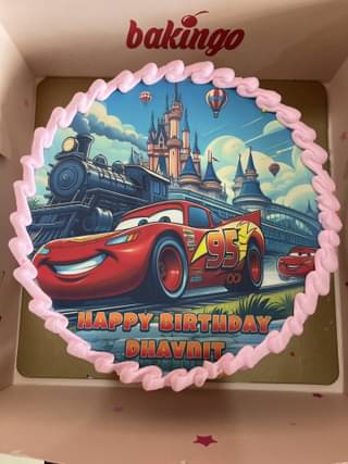 McQueen Car Birthday Photo Cake