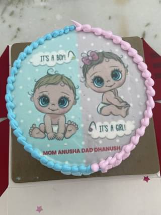 Pink N Blue Baby Shower Theme Cake