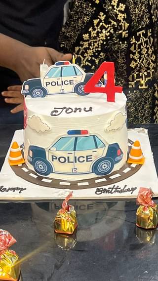 Police Patrol Car Cream N Sugar Sheet Cake