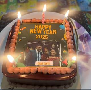 Nostalgic New Year Photo Cake