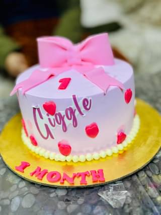 Barbie Bow Cream N Fondant Cake