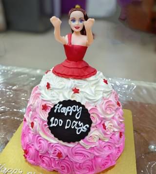 Cream Fantasy Barbie Cake