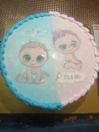 Pink N Blue Baby Shower Theme Cake