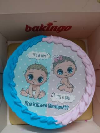 Pink N Blue Baby Shower Theme Cake