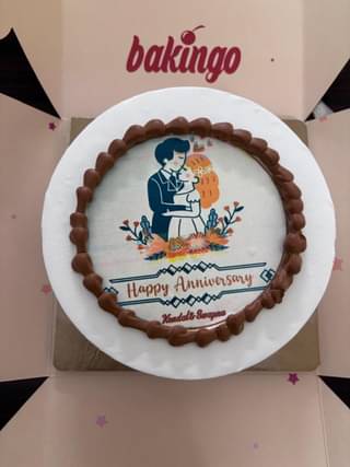 Perfect Couple Anniversary Photo Cake