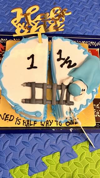 Half to One birthday Cake