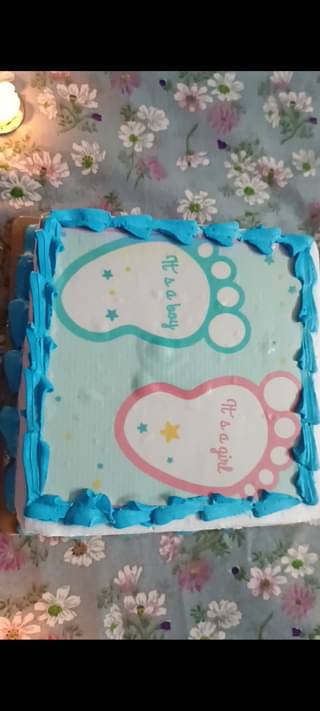 Square Shaped Baby Shower Poster Cake