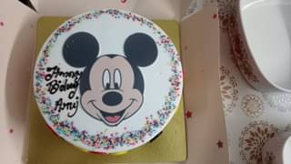 Sprinkled Mickey Mouse Cream Cake