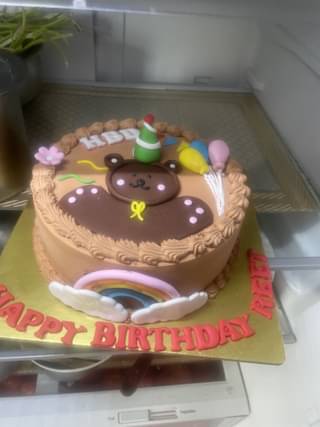 HBD Cutesy Teddy Cream Cake