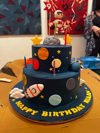 Space Birthday Party Fondant Cake