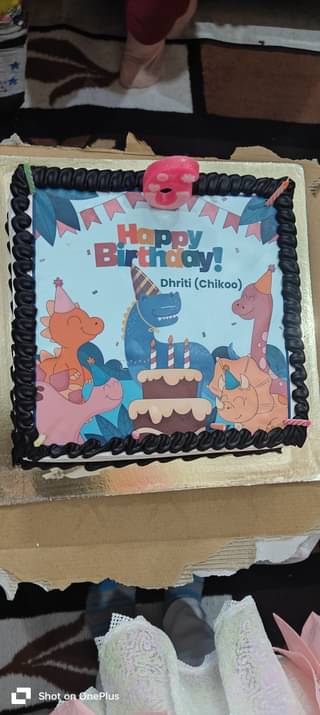 Square Dino Fun Birthday Cake