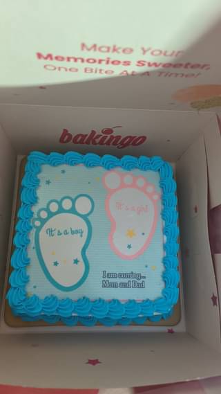 Square Shaped Baby Shower Poster Cake