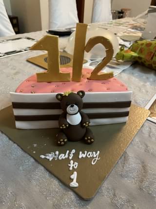 Joyful Teddy Half Cake