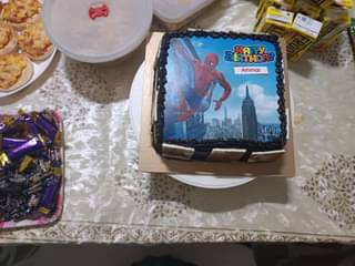 Spiderman Birthday Poster Cake Square Shape