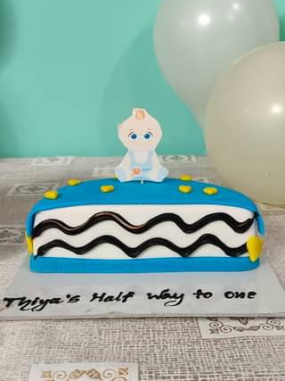 Chocolate fondant birthday half cake