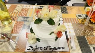 Two Tier White Floral Cake