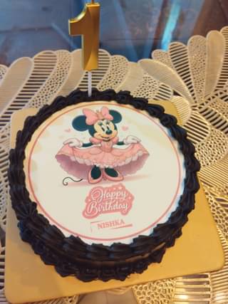 Mini Mouse Birthday Photo Cake