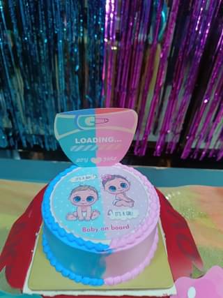 Pink N Blue Baby Shower Theme Cake