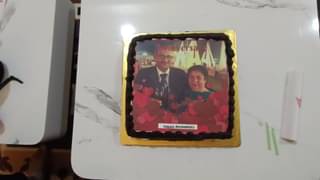 Anniversary Photo Cake Square Shape