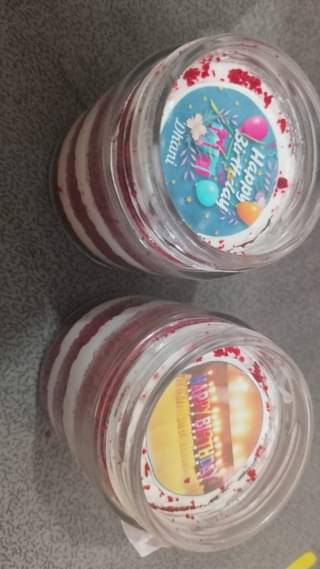 Personalised Bday Red Velvet Jar Cakes