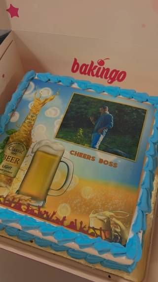 Beers And Cheers Photo Cream Cake